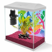 Аквариум AQUAEL LEDDY MINI 30 белый (28,5х15,5х32 см) 12,6 л (фильтр TURBO MINI, двусторонний фон) купить в ЗООмагазине Два друга в Новосибирске