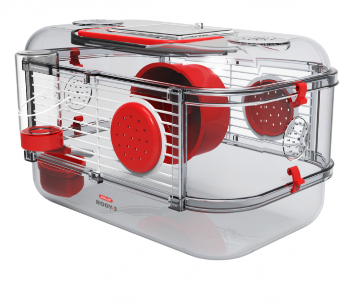 Клетка для грызунов Rody Mini 33*21*18 см рубиново-красный