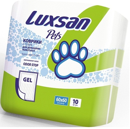 Пеленки Коврик LUXSAN Premium GEL (с гелем) 60х90см,10 шт купить в Новосибирске на сайте зоомагазина Два друга