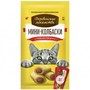 Деревенские лакомства для кошек Мини-колбаски с пюре из говядины, 4*10г для кошек и котят купить в Новосибирске в ЗООмагазине Два друга