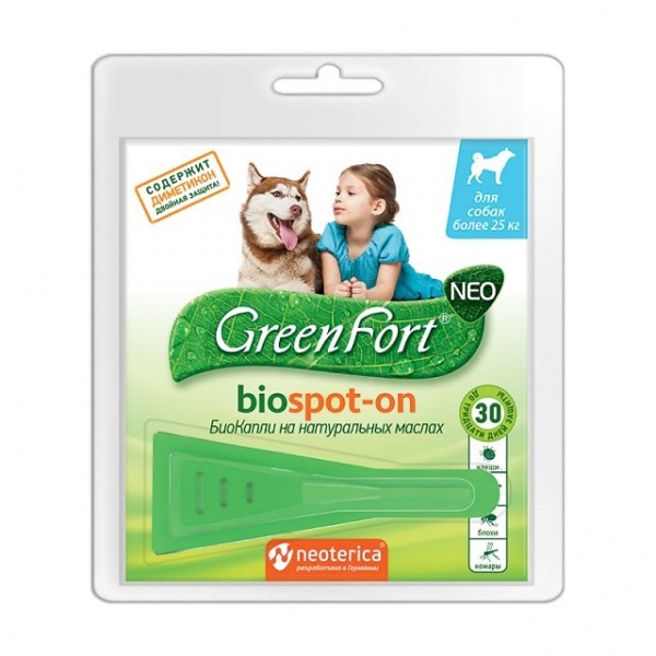 ГринФорт BIOSPOT-ON Капли репелентные для крупных собак от 25кг