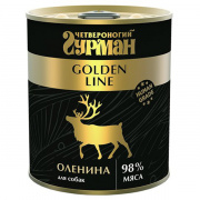 Четвероногий Гурман Корм консервированный для собак Golden Оленина в желе, 340 г