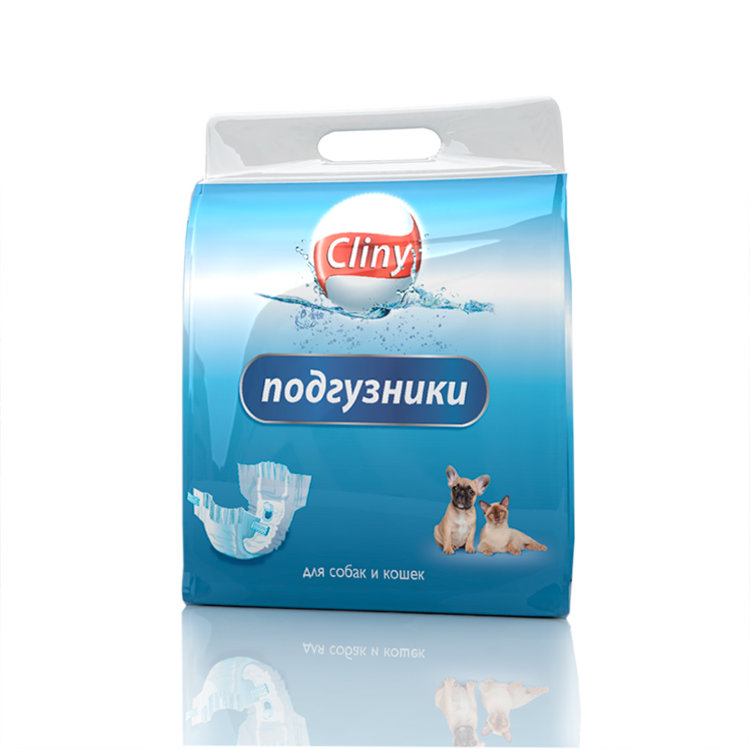 CLINY Подгузники для собак и кошек 8-16 кг, размер L (8 шт) купить в Новосибирске на сайте зоомагазина Два друга