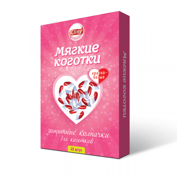 КОГТИ мягкие красно-белые 40шт