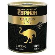 Четвероногий Гурман Корм консервированный для собак Golden Страус в желе, 340 г
