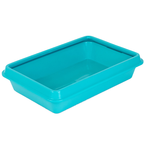 Туалет для кошек Zoo-M c рамкой 40*26*6.5см бирюзовый