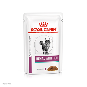 Корм влажный Royal Canin RENAL WITH FISH (РЕНАЛ С РЫБОЙ)для взрослых кошек для поддержания функции почек в соусе, 85г, 28шт