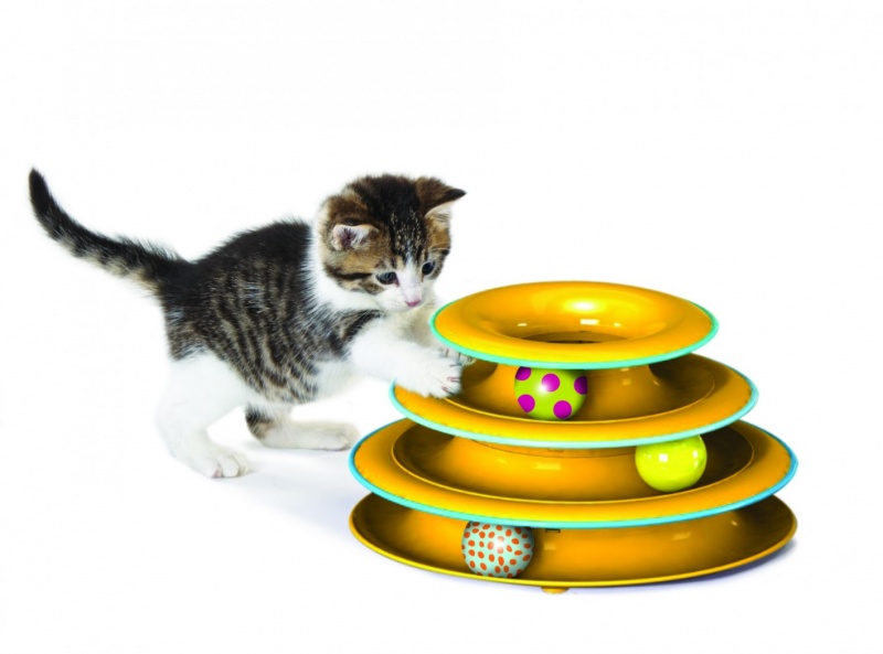 Petstages игрушка для кошек Трек "3 этажа" основание 24 см