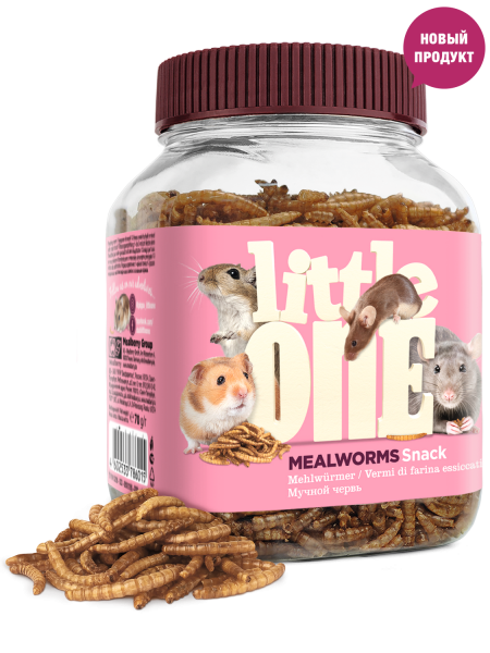 LITTLE ONE Лакомство для всеядных грызунов Мучной червь 70г