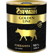 Четвероногий Гурман Корм консервированный для собак Golden Говядина в желе, 340 г