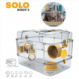 Клетка для грызунов Rody Solo, рубиново-красный 41*27*28 см
