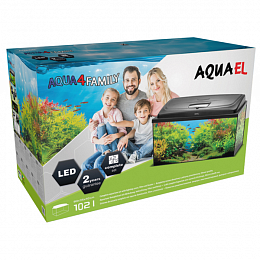 Аквариум Aqua4 FAMILI 80 фигурный 102 л(80х35х40)черный,Фан2,нагр.100Вт,R/FitSunny16W-1 шт