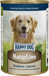 Влажный корм Happy Dog Natur Line для собак любых пород ягненок с рисом 410гр
