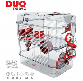 Клетка для грызунов Rody Duo, стальной синий 41*27*40,5 см