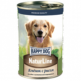 Влажный корм Happy Dog Natur Line для собак любых пород ягненок с индейкой 410гр